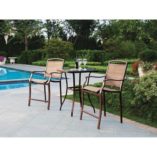 Juego de mesa c/vidrio y dos sillas para patio o jardín